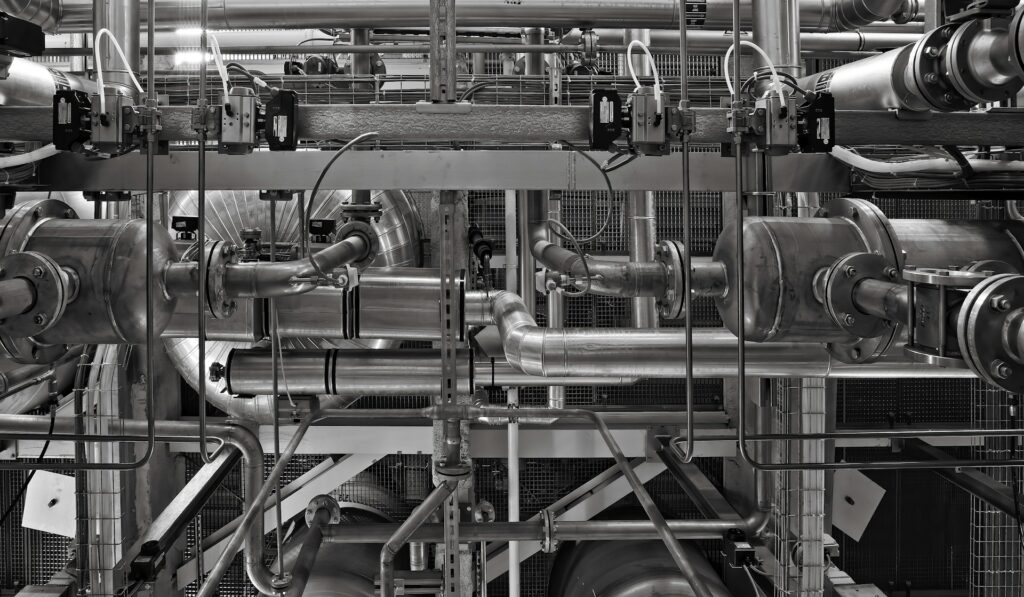 Industrial pipes and valves